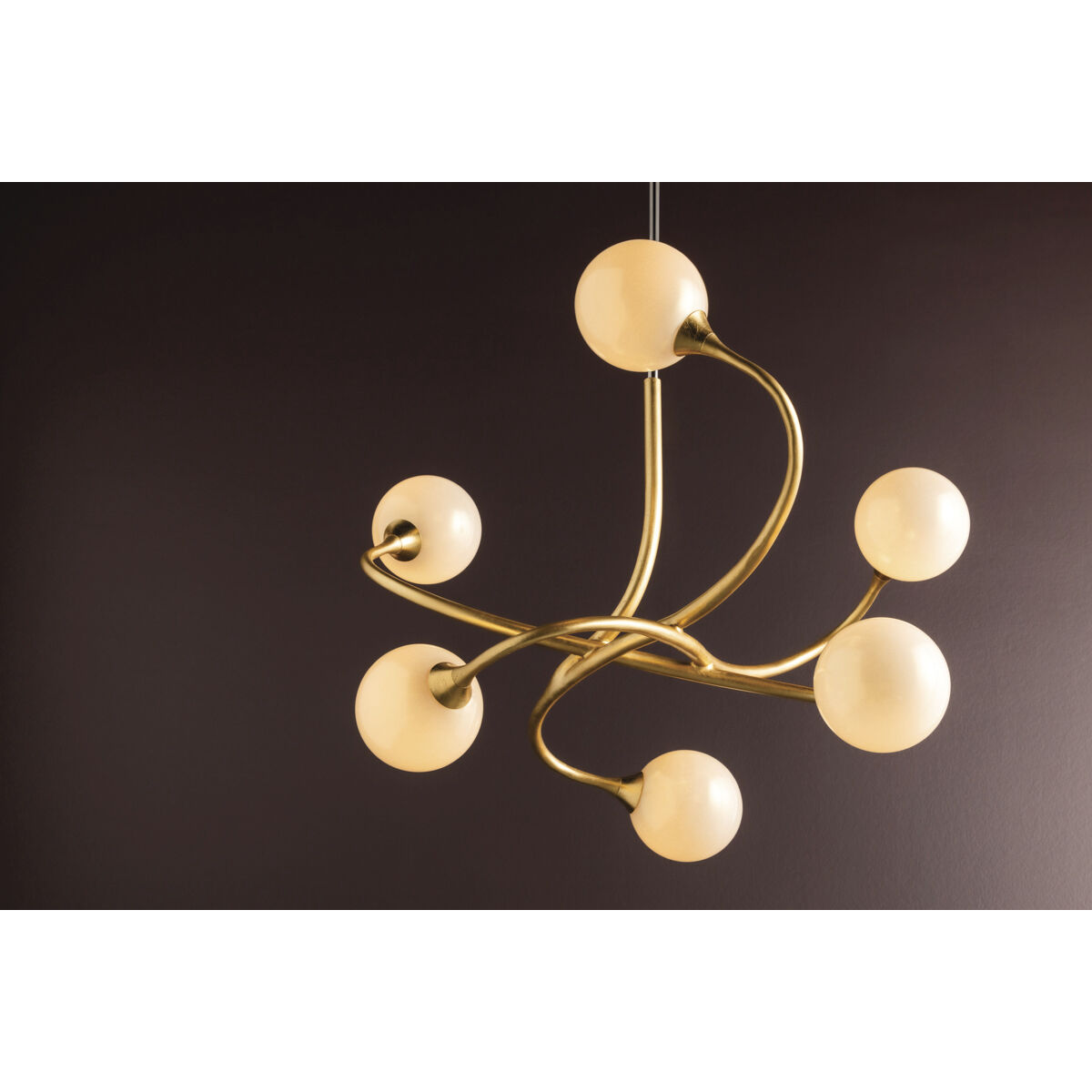 Signature 6 Light 29 inch Gold Leaf Chandelier Ceiling Light
